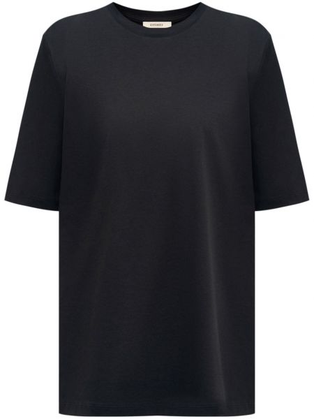 Bavlněné tričko s kulatým výstřihem 12 Storeez černé