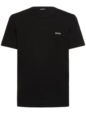 Camiseta de algodón Zegna negro