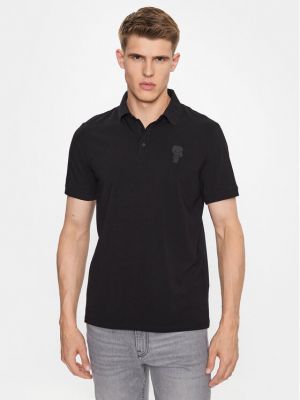 Polo marškinėliai Karl Lagerfeld juoda