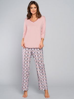 Piżama z nadrukiem bambusowa Italian Fashion różowa