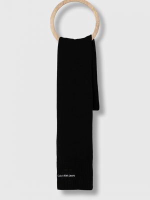 Dzianinowa szal bawełniana Calvin Klein Jeans czarna