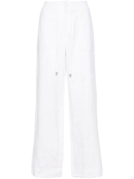 Λινό παντελόνι με ίσιο πόδι Lauren Ralph Lauren λευκό