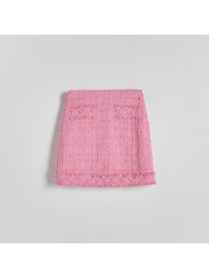 Różowa mini spódniczka tweedowa Reserved
