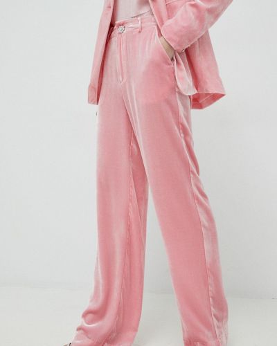 Svilene hlače visoki struk Custommade ružičasta