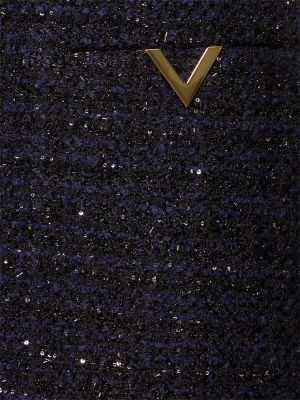 Jupe courte en tweed Valentino bleu