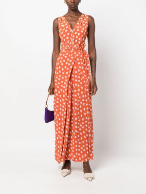 Dlouhé šaty s potlačou Dvf Diane Von Furstenberg oranžová