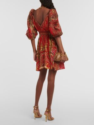Mini vestido de seda con estampado Camilla