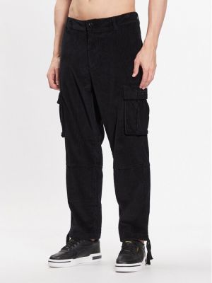 Relaxed панталон от рипсено кадифе Primitive черно