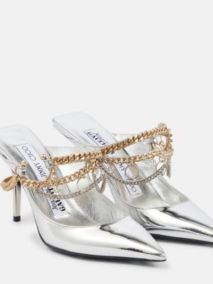 Slingback læder pumps Jimmy Choo sølv