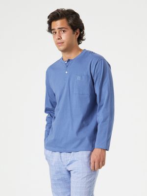 Camiseta de manga larga manga larga Kiff-kiff azul