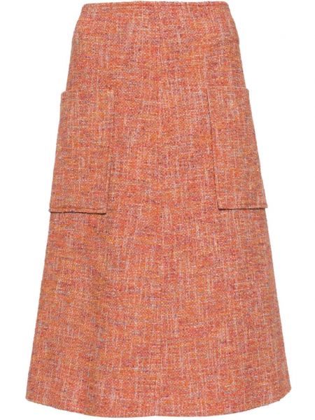 Midi φούστα tweed Paul Smith πορτοκαλί