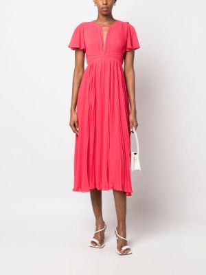 Plisované midi šaty Michael Michael Kors růžové