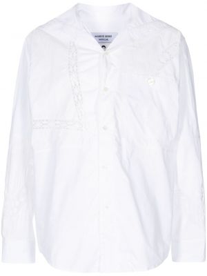 Памучна ленена риза Marine Serre бяло