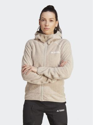 Megfordítható slim fit fleece kabát Adidas bézs