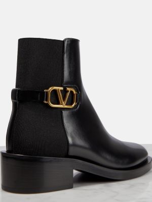 Ankle boots skórzane Valentino Garavani czarne