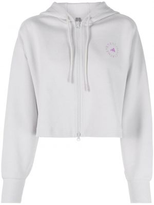 Trykt zip hettegenser Adidas By Stella Mccartney grå