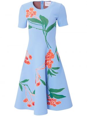 Жакардова коктейлна рокля на цветя Carolina Herrera
