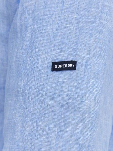Lanena srajca Superdry modra