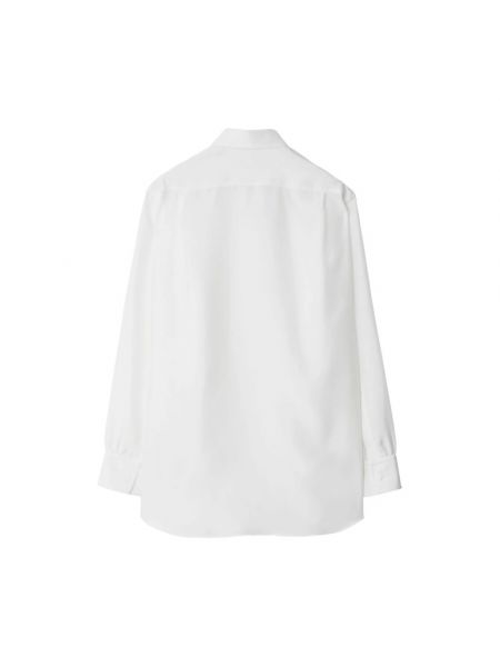 Camisa de seda manga larga con hombreras Burberry blanco
