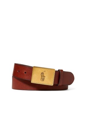 Cinturón de cuero con hebilla Polo Ralph Lauren marrón