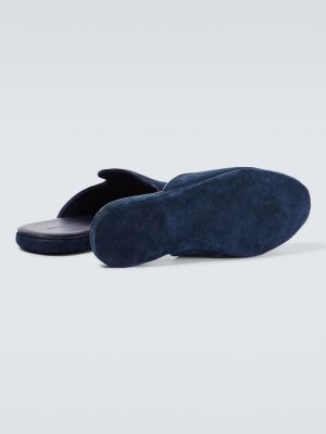 Papuci de casă din piele de căprioară Manolo Blahnik albastru