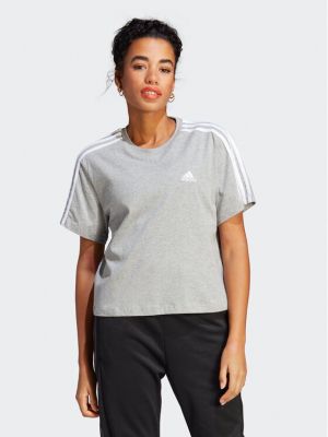 Haut à rayures en jersey large Adidas gris