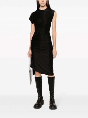 Asimetriska midi kleita ar drapējumu Rabanne melns