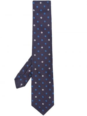 Cravatta ricamata Kiton blu