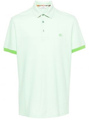 Kokvilnas polo krekls ar apdruku Etro zaļš