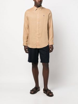 Lininis lininis polo marškinėliai Polo Ralph Lauren