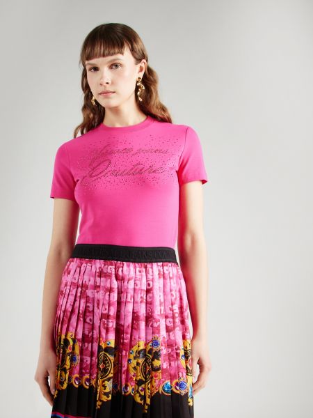 Marškinėliai Versace Jeans Couture rožinė