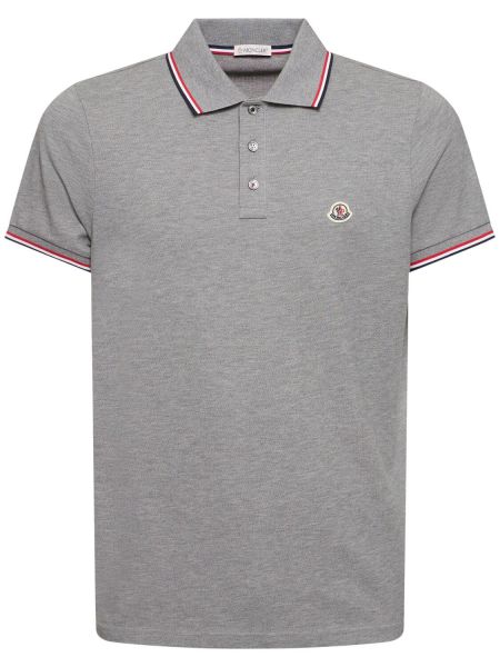 Poloshirt i bomuld Moncler grå