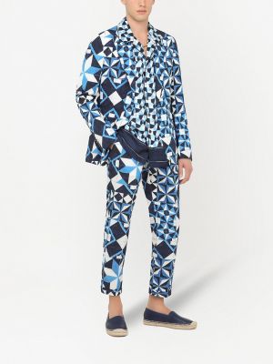 Blazer con estampado con estampado geométrico Dolce & Gabbana azul