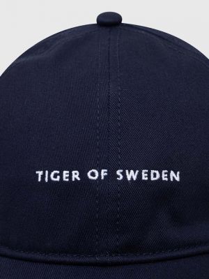 Șapcă din bumbac cu dungi de tigru Tiger Of Sweden albastru