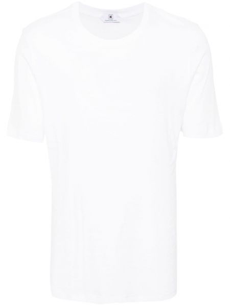 Βαμβακερή μπλούζα με στρογγυλή λαιμόκοψη Kired λευκό