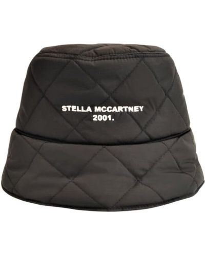 Pikowany nylonowy kapelusz dwustronny Stella Mccartney czarny