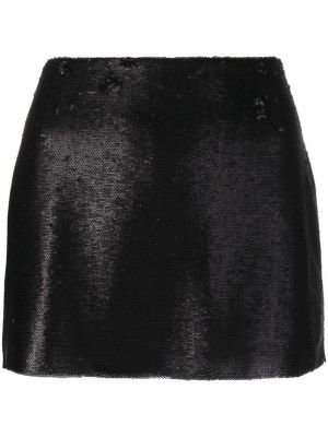 Mini sukně s flitry s vysokým pasem z nylonu Gauge81 - černá