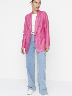 Usnjena jakna Trendyol roza