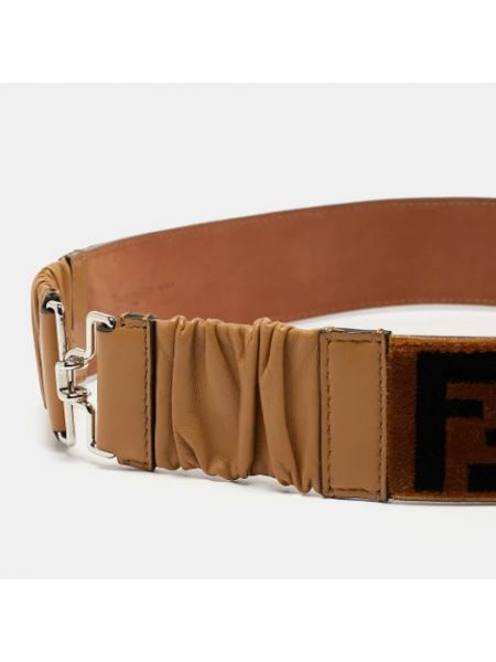 Cinturón de cuero Fendi Vintage marrón