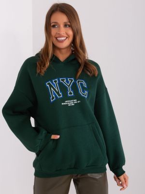 Izolēta kapučdžemperis Fashionhunters zaļš