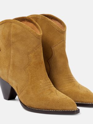 Stivaletti in pelle scamosciata Isabel Marant beige