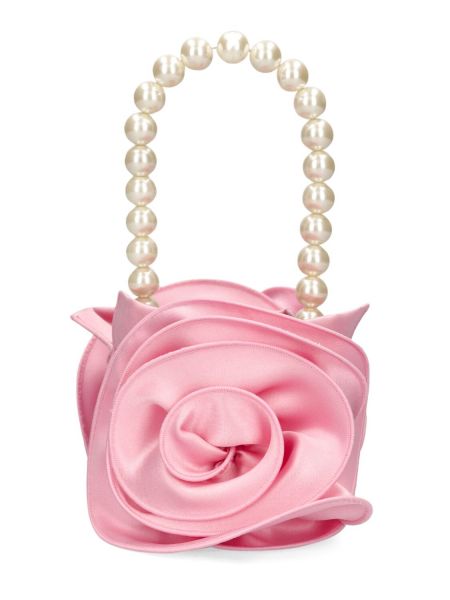 Σατέν τσάντα με μαργαριτάρια Magda Butrym ροζ