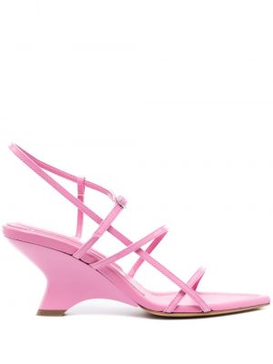 Kožené sandále Giaborghini ružová