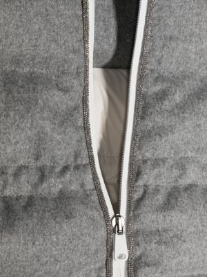 Vlněný šál Brunello Cucinelli šedý