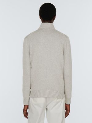 Bavlněný svetr na zip Polo Ralph Lauren šedý