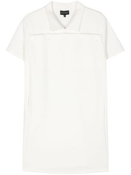 Μini φόρεμα με κουμπιά από ζέρσεϋ Emporio Armani λευκό
