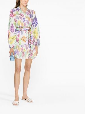 Kleid mit print mit tropischem muster Ixiah weiß