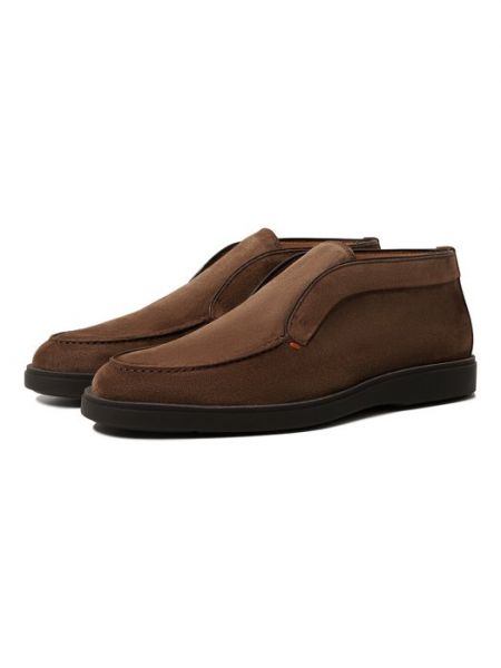 Замшевые ботинки Santoni коричневые