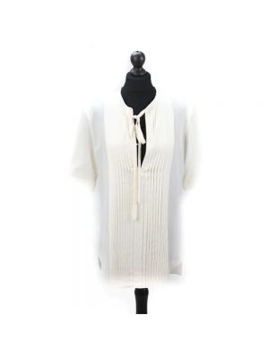 Blusa de seda Hermès Vintage blanco