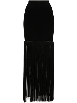 Mini sukně s třásněmi Galvan London černé